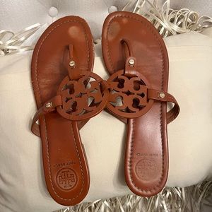 TORY BURCH BROWN MILLER SANDALS SIZE 11